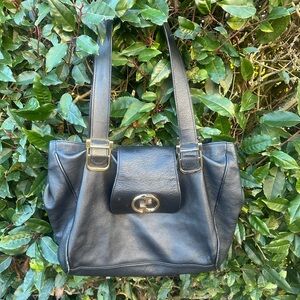 Vintage Gucci Black Leather Tote